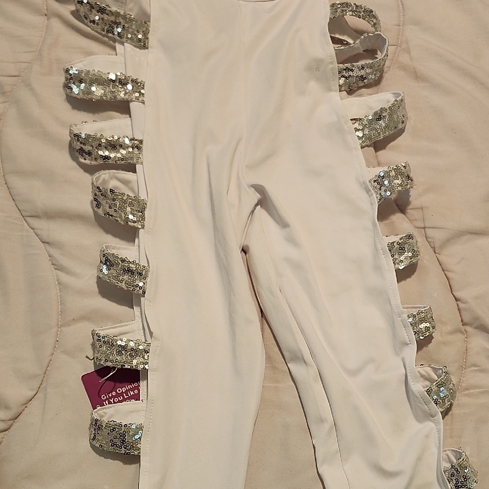 Elegant White Jumpsuit with Sequin Details